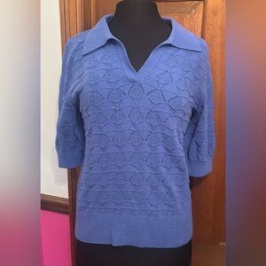 Talbots Women's V-Neck Sweater in Blue